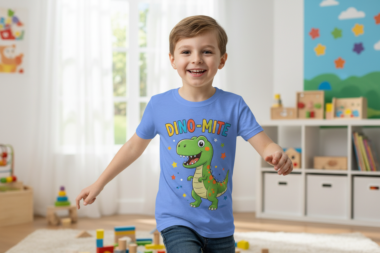 Dino-Mite Kids T-Shirt | Fun Dinosaur Youth Tee