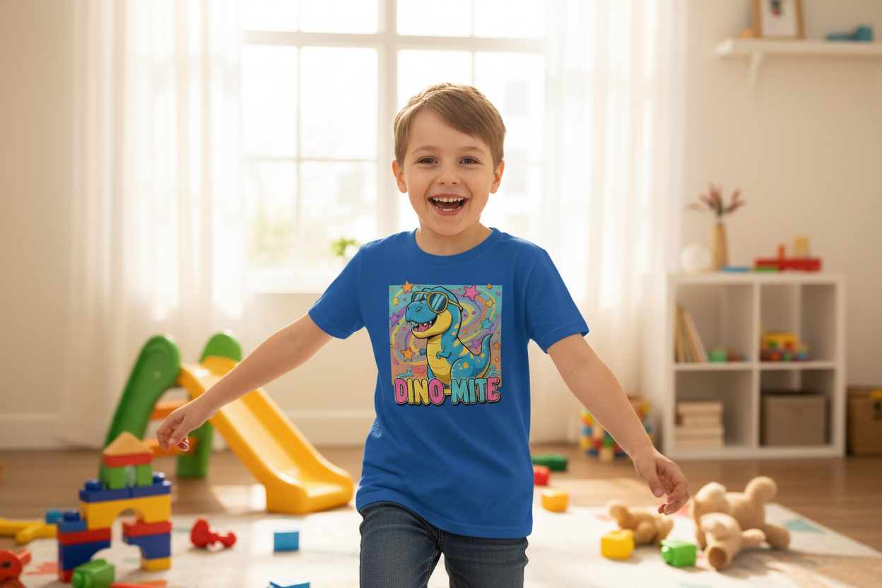 Dino-Mite Kids T-Shirt | Fun Dinosaur Youth Tee