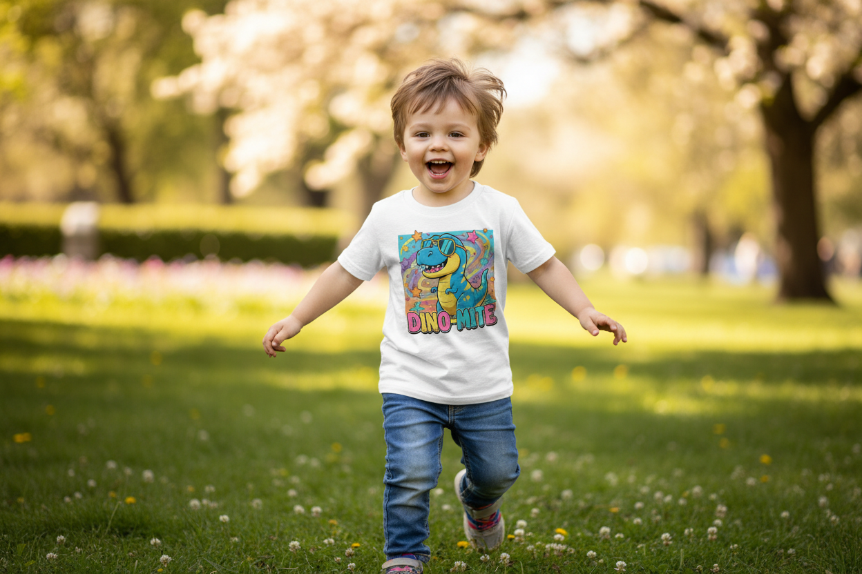 Dino-Mite Kids T-Shirt | Fun Dinosaur Youth Tee