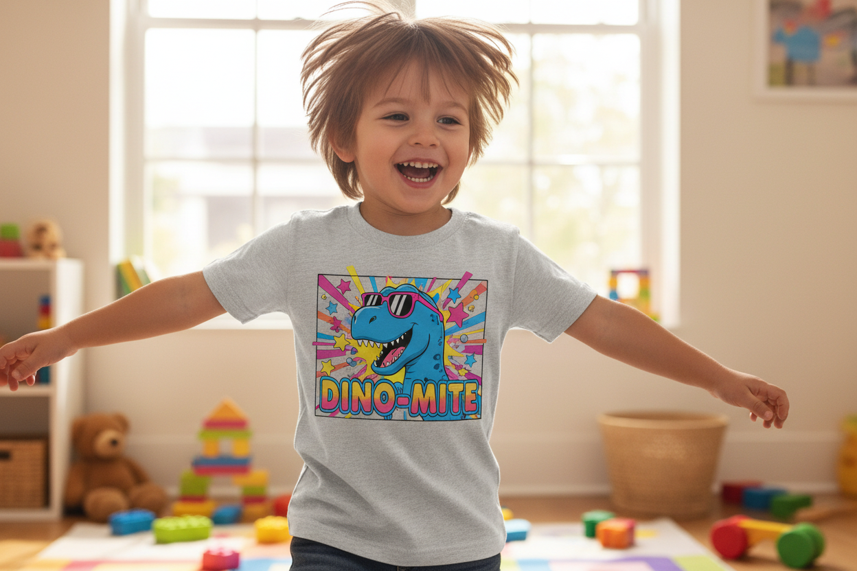 Dino-Mite Kids T-Shirt | Fun Dinosaur Youth Tee