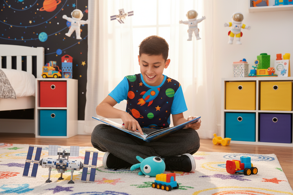 Space Astronaut Kids T-Shirt - Soft Cotton Youth Tee