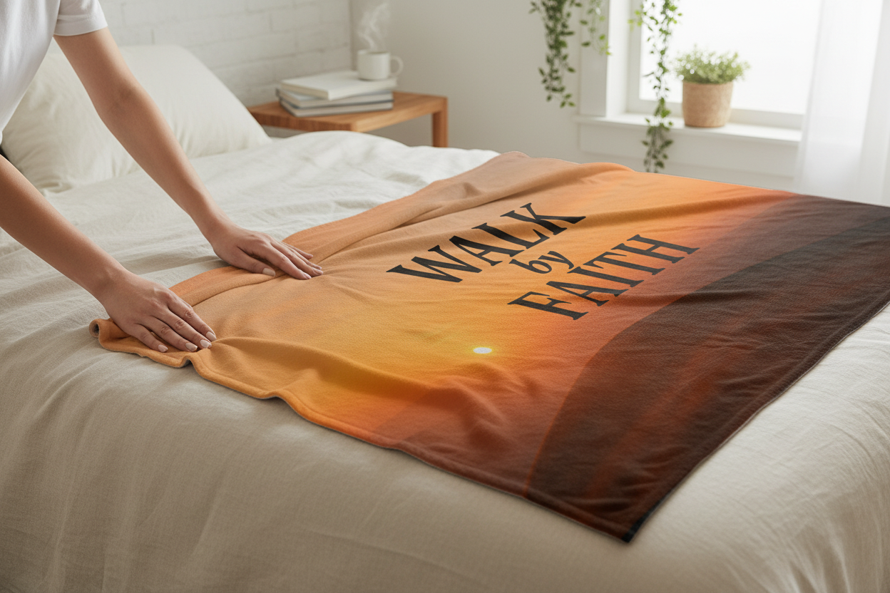 Walk by Faith Throw Blanket | Inspirational Christian Home Decor
