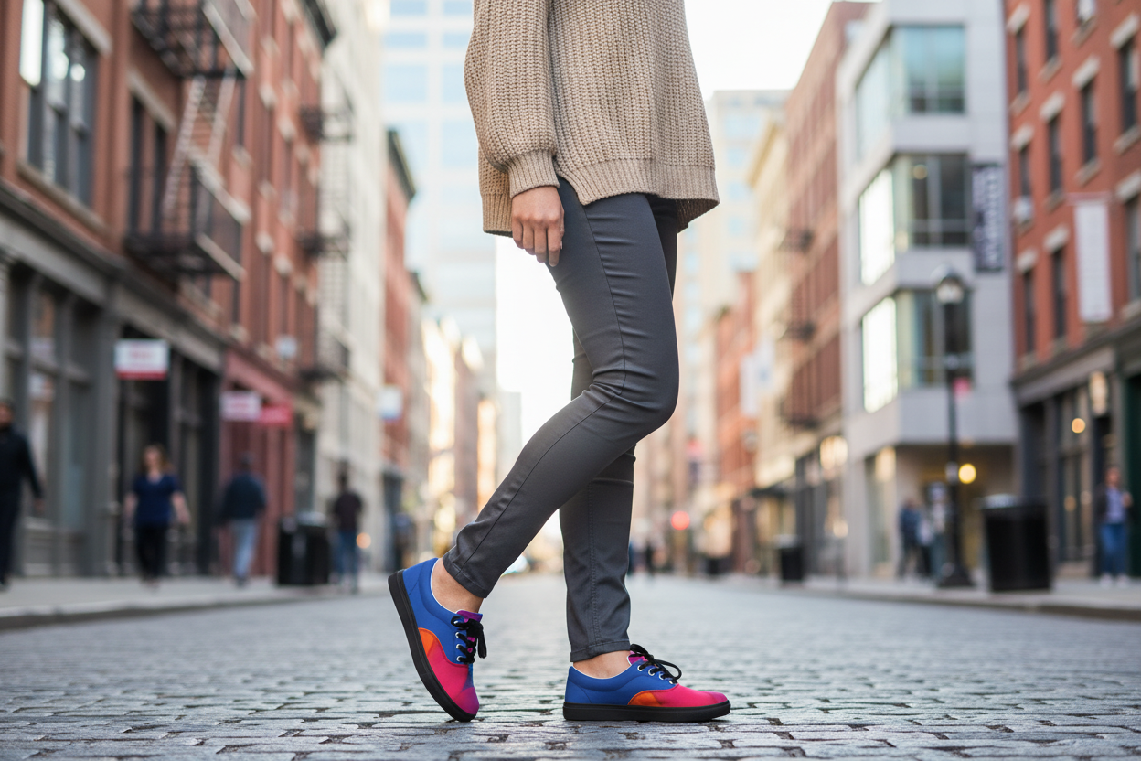 Women's Lace-Up Canvas Shoes - Comfortable Casual Sneakers