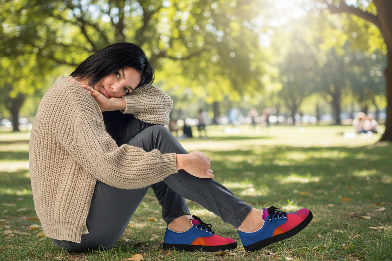 Women's Lace-Up Canvas Shoes - Comfortable Casual Sneakers