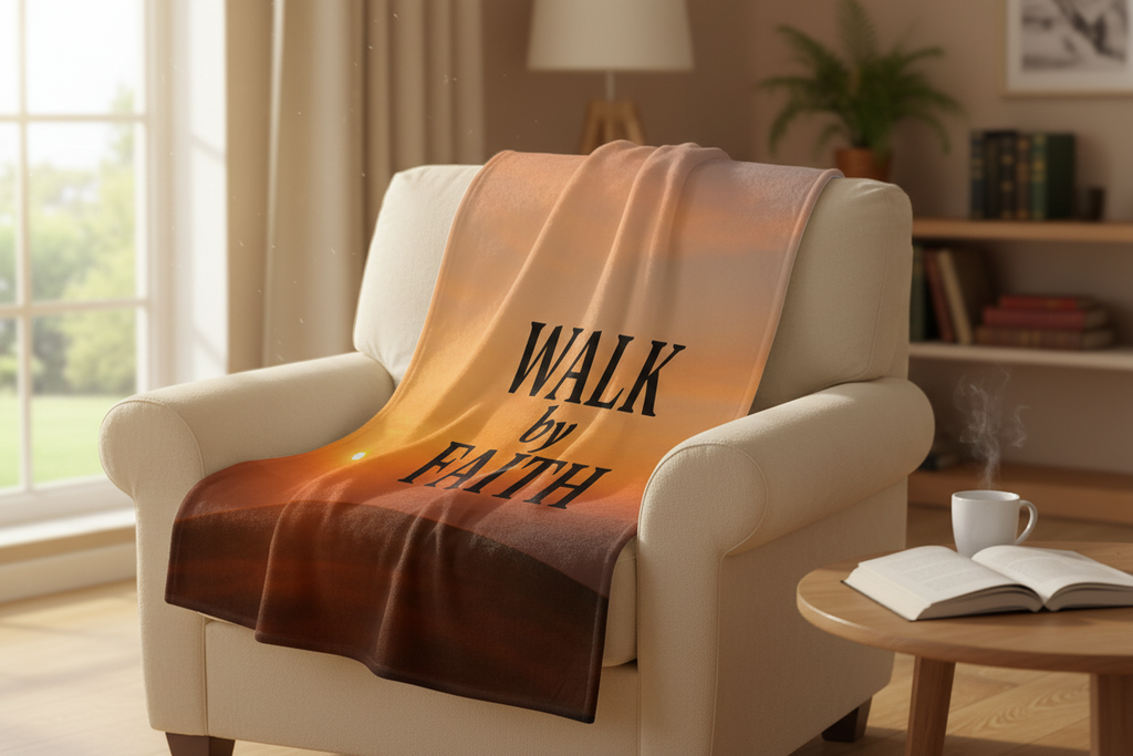 Walk by Faith Throw Blanket | Inspirational Christian Home Decor
