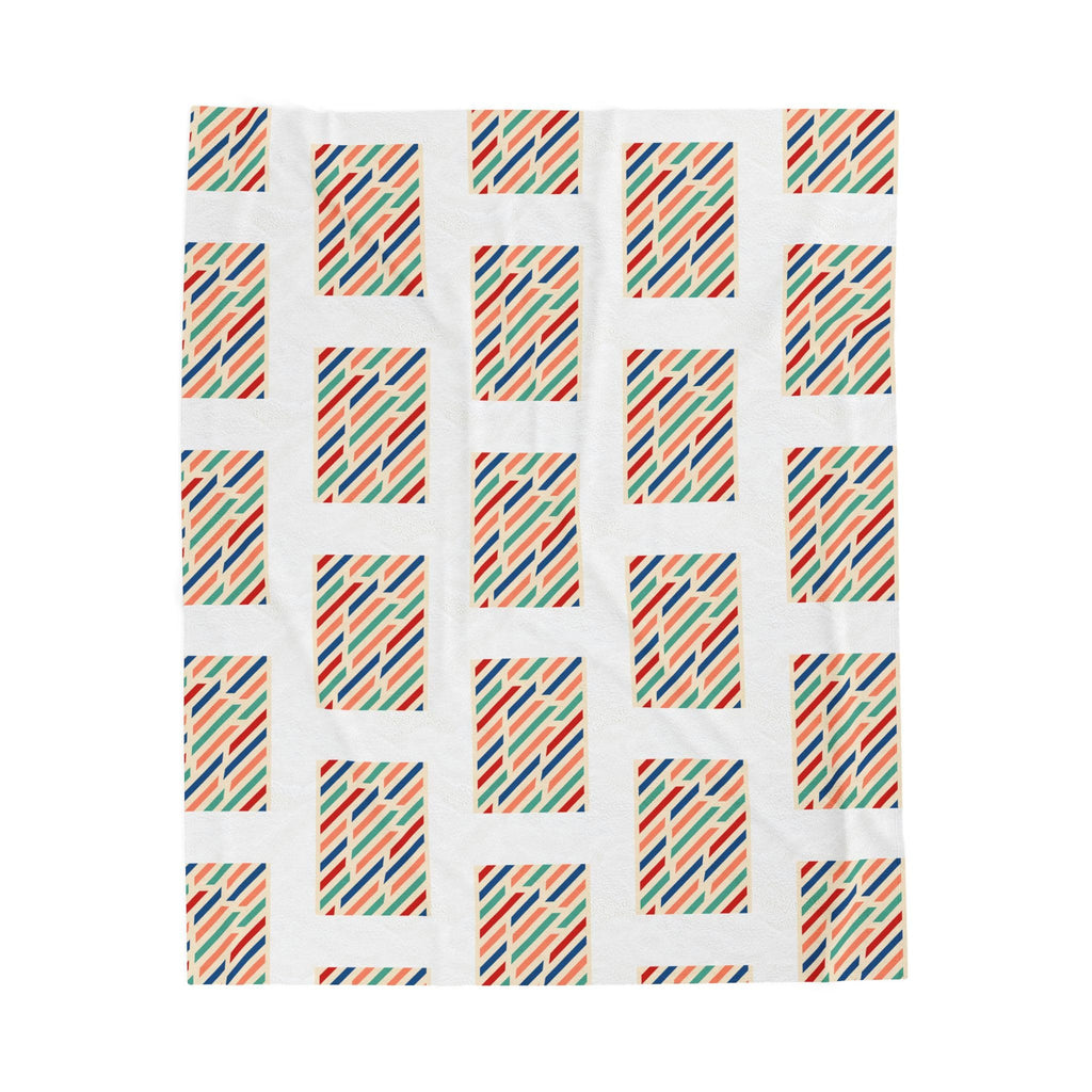Colorful Striped Velveteen Blanket | Modern Geometric Home Decor