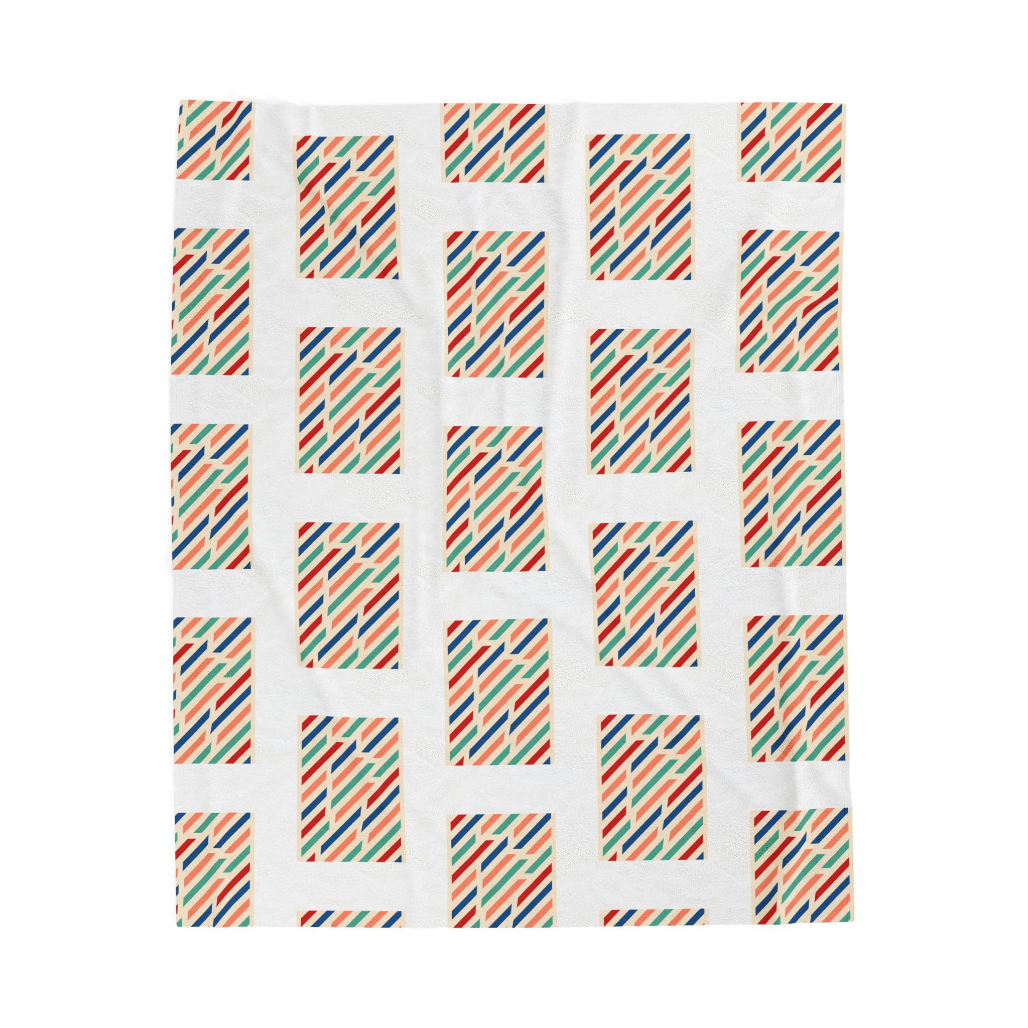 Colorful Striped Velveteen Blanket | Modern Geometric Home Decor