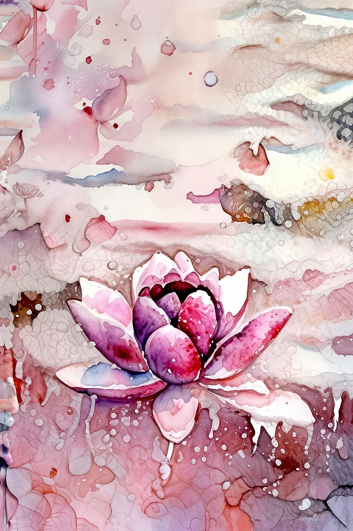 Multi-Color Fine Art Print, Lotus Flower Wall Decor, Home Decor, Gift for Art Lovers, Meditation Room Decor, [...]