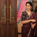 Designer Organza Silk Saree with Cutdana Handwork Border