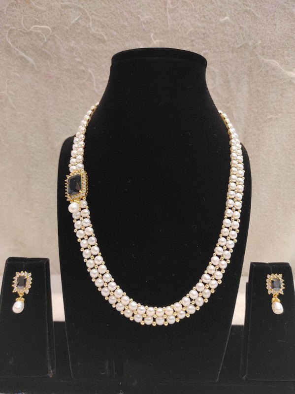 Designer Pearl Moti Mala Necklace Set for Women