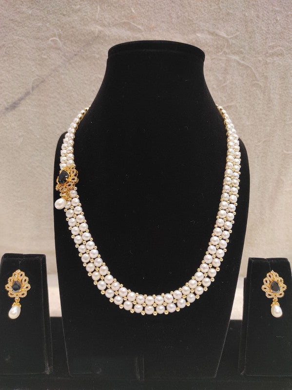 Designer Pearl Moti Mala Necklace Set for Women