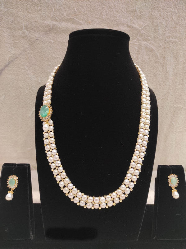 Designer Pearl Moti Mala Necklace Set for Women