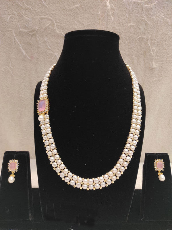 Designer Pearl Moti Mala Necklace Set for Women
