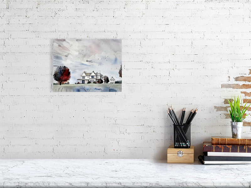 Fine Art Print Watercolor Landscape, Home Decor, Gift for Home, Housewarming, Wall Art, Rustic Decor, Nature Inspired