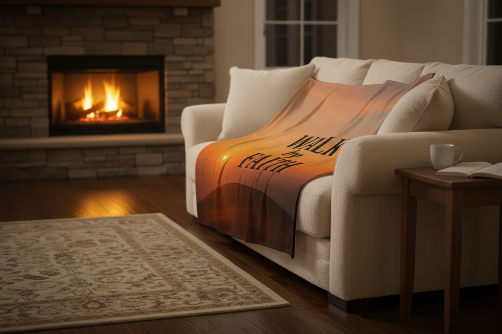 Walk by Faith Throw Blanket | Inspirational Christian Home Decor