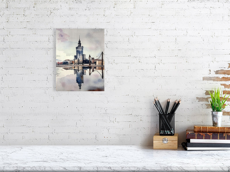 Watercolor Cityscape Canvas Print, Home Decor, Wall Art, Gift for Art Lovers, Modern Decor, Office Decoration