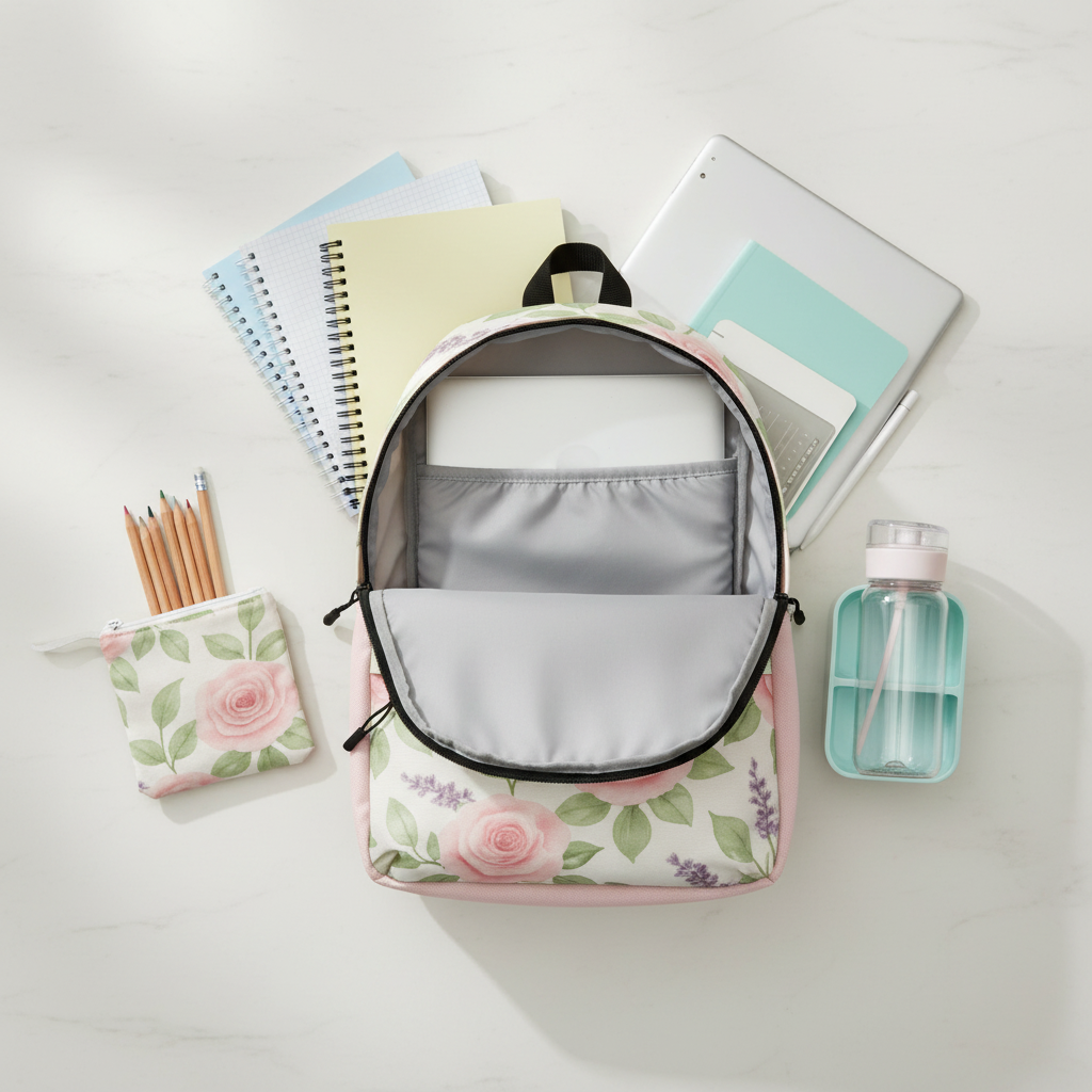 Kids Faith & Floral Backpack | Water-Resistant | Adjustable Straps & Laptop Sleeve