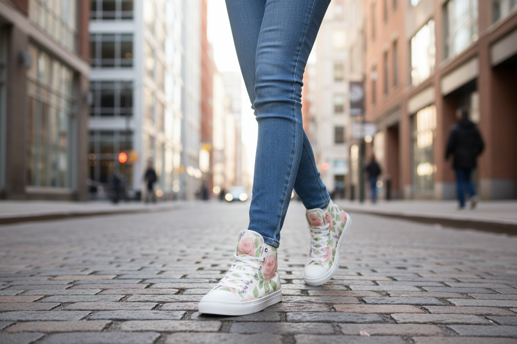 Floral High Top Sneakers for Women | Bloom Where You're Planted Canvas Shoes