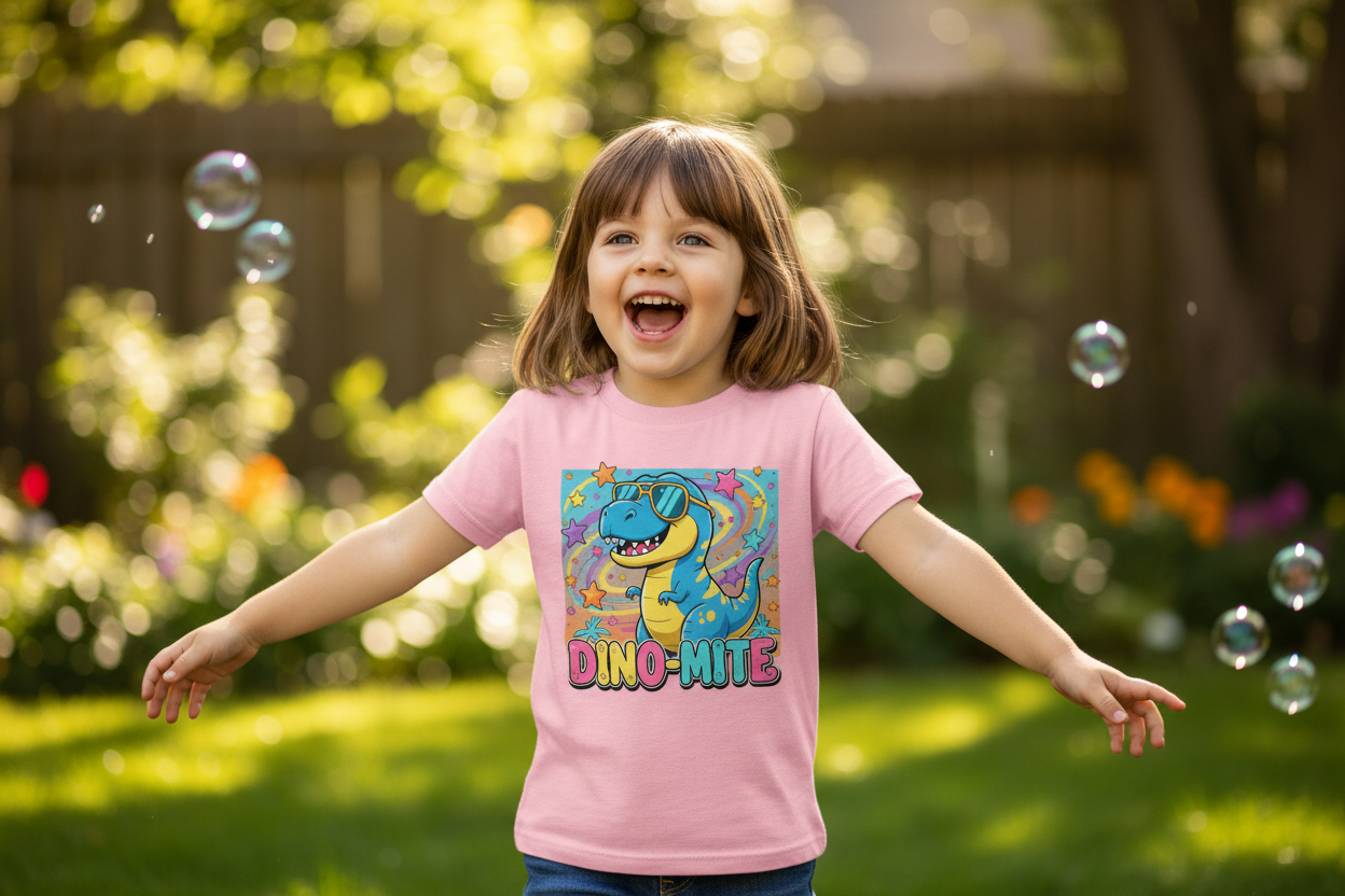 Dino-Mite Kids T-Shirt | Fun Dinosaur Youth Tee