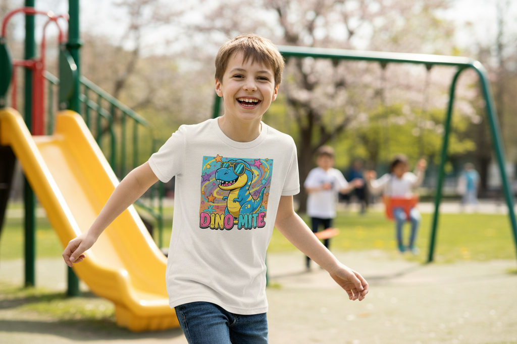 Dino-Mite Kids T-Shirt | Fun Dinosaur Youth Tee