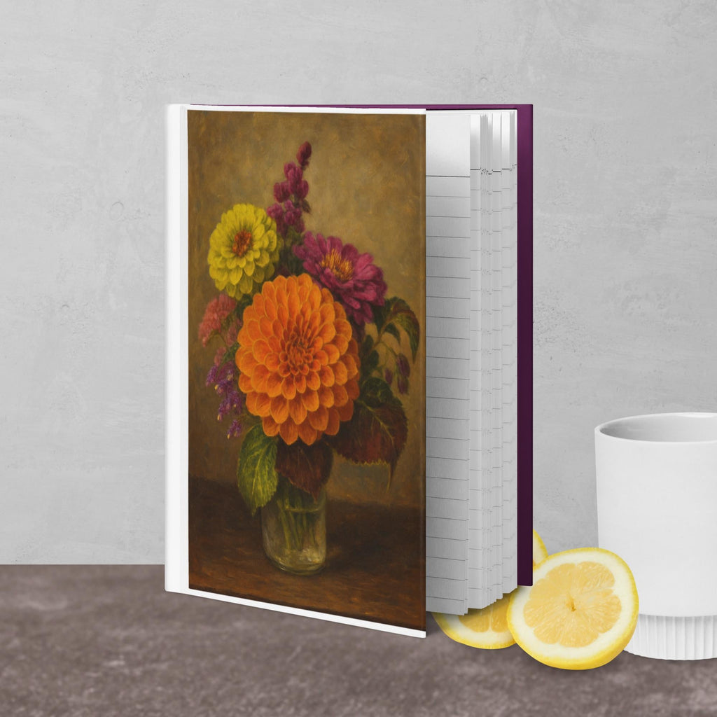 Vintage Floral Journal - Dahlia Botanical Art Hardcover