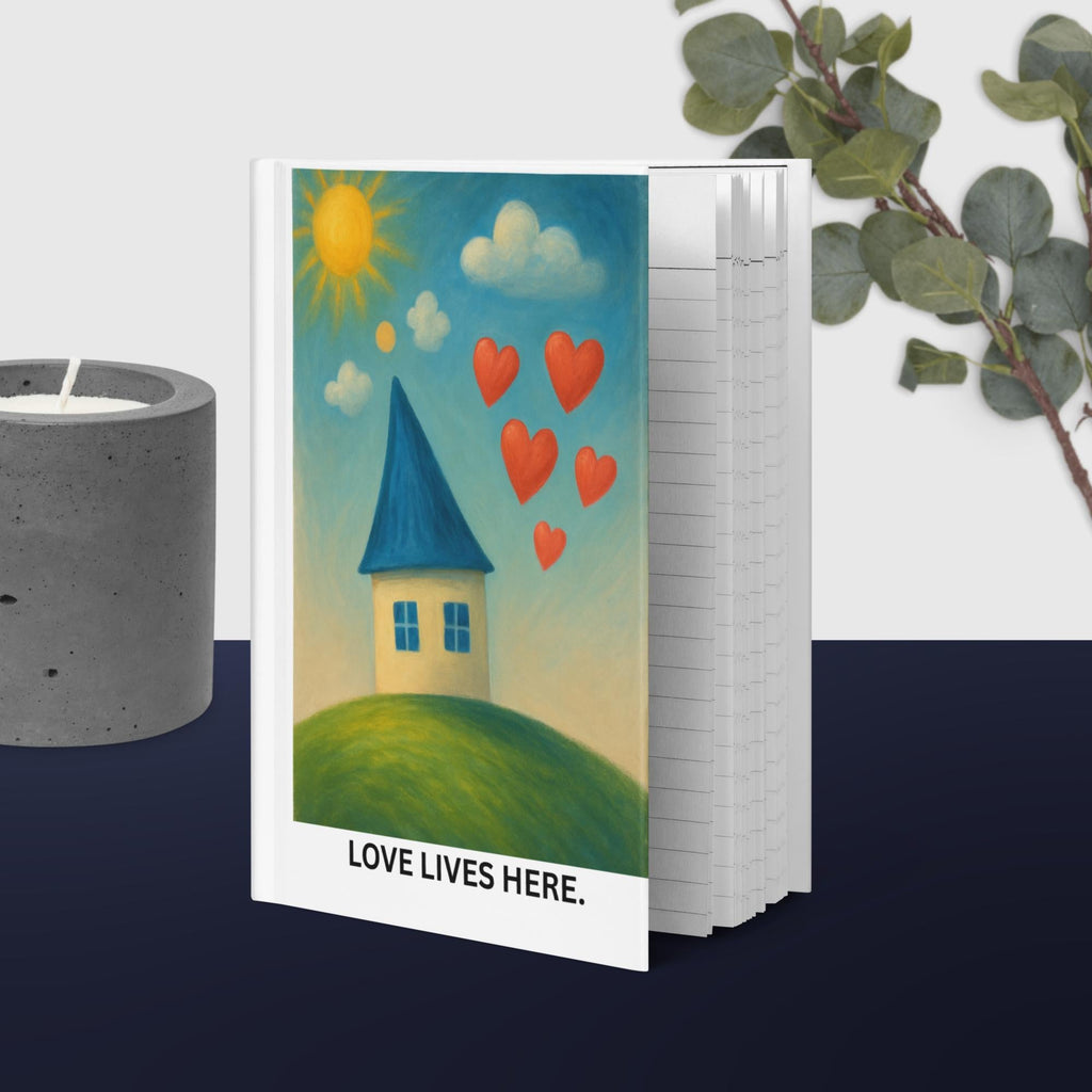 Love Lives Here Journal - Whimsical House Hardcover Notebook
