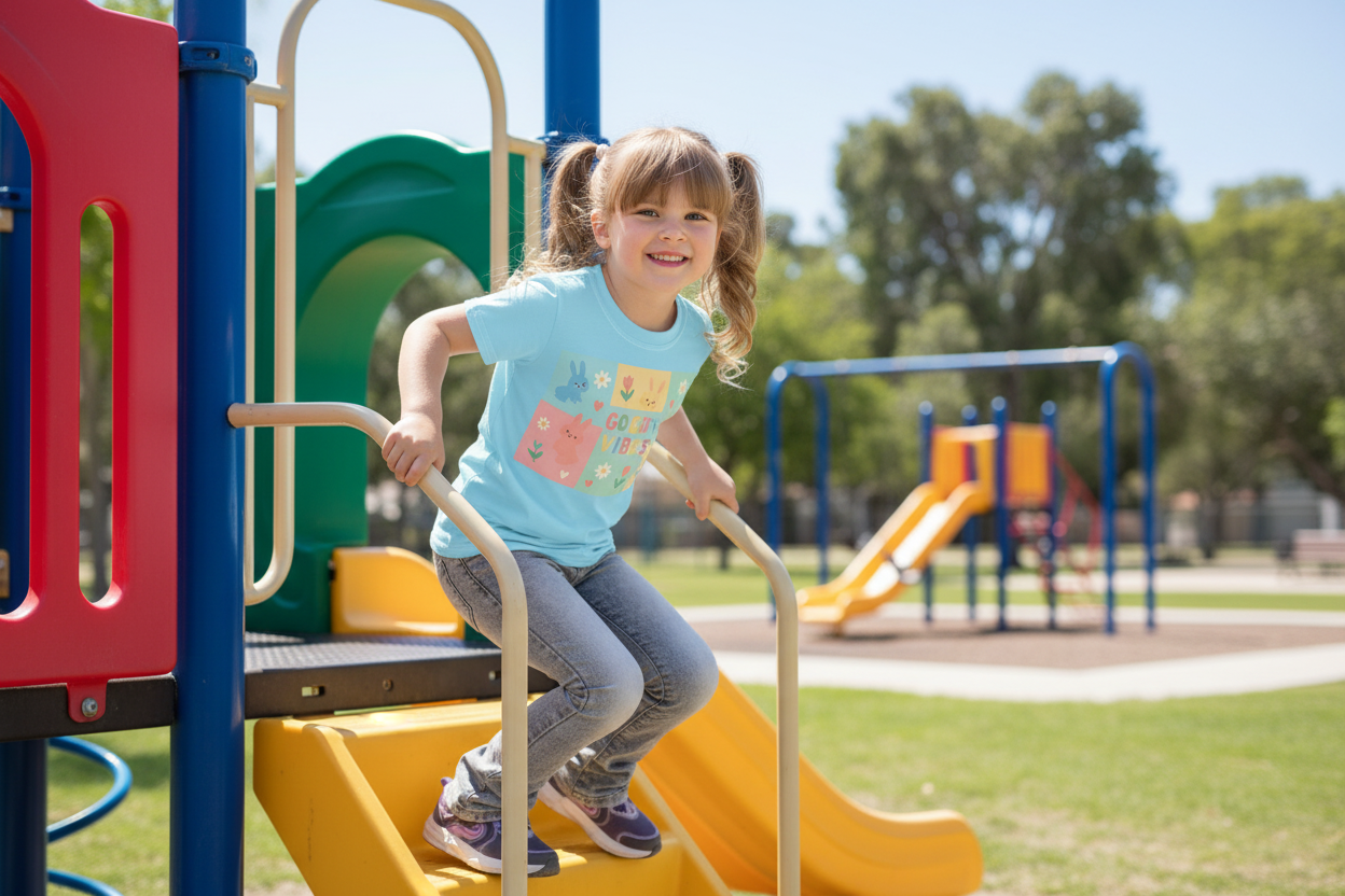 Kids Cotton Crew Neck T-Shirt - Soft Comfortable Tee for Children