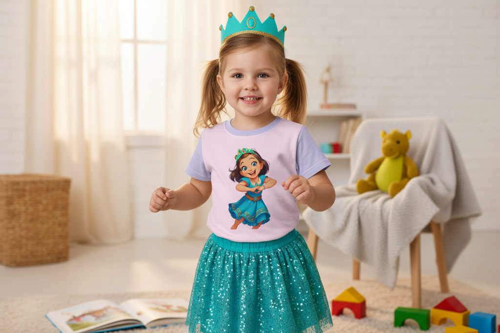 Kids Cotton Crew Neck T-Shirt - Soft Stretch Tee for Children