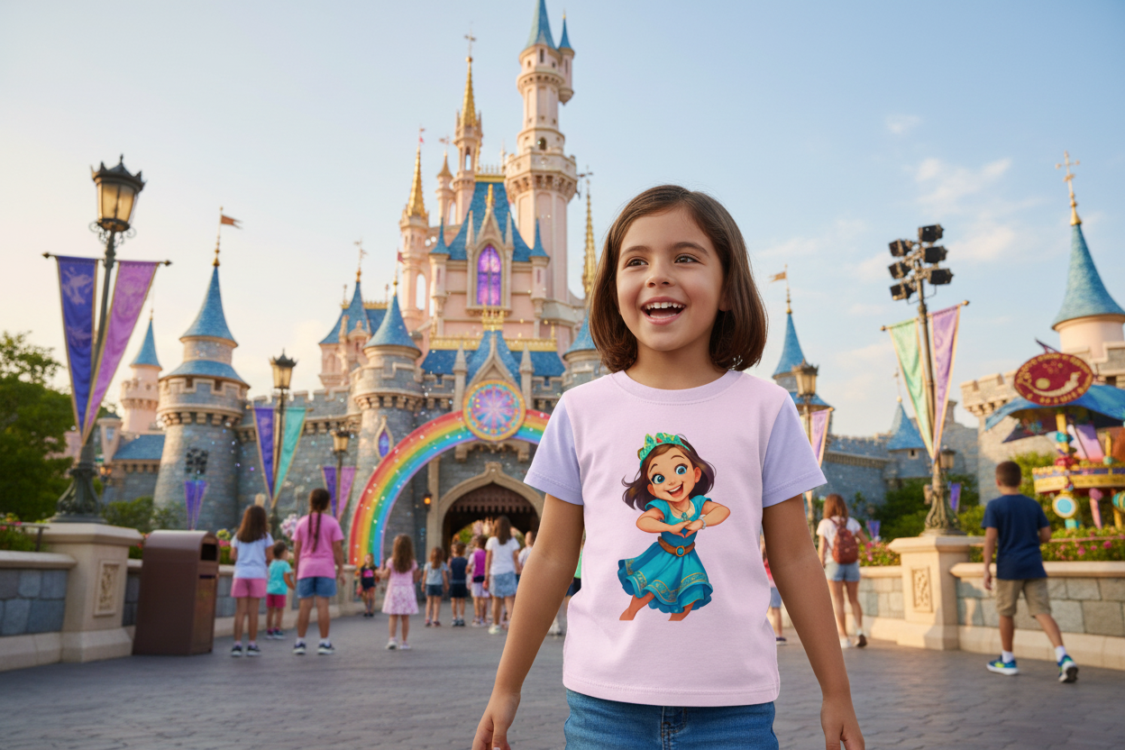 Kids Cotton Crew Neck T-Shirt - Soft Stretch Tee for Children