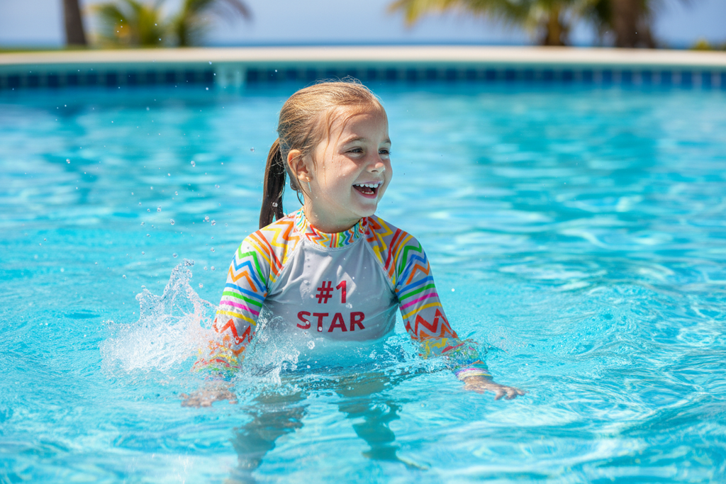 #1 Star Kids Rash Guard - UV Sun Protection Swimwear for Children