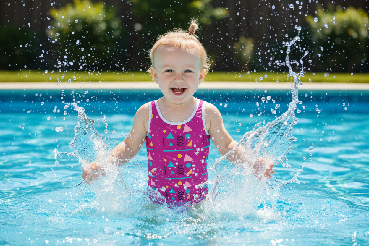 All-Over Print Kids Swimsuit | Colorful One-Piece | UPF Sun Protection
