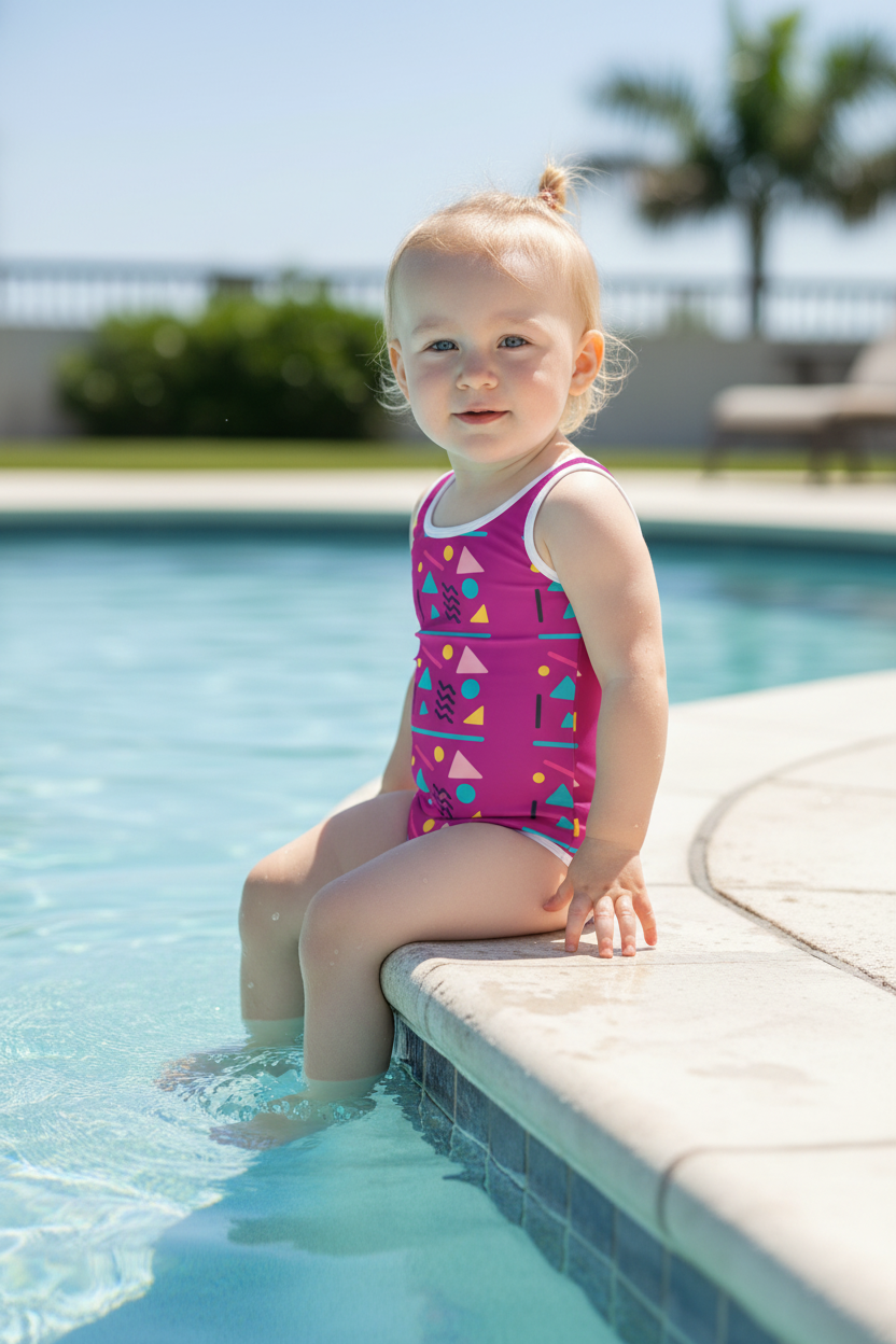 All-Over Print Kids Swimsuit | Colorful One-Piece | UPF Sun Protection