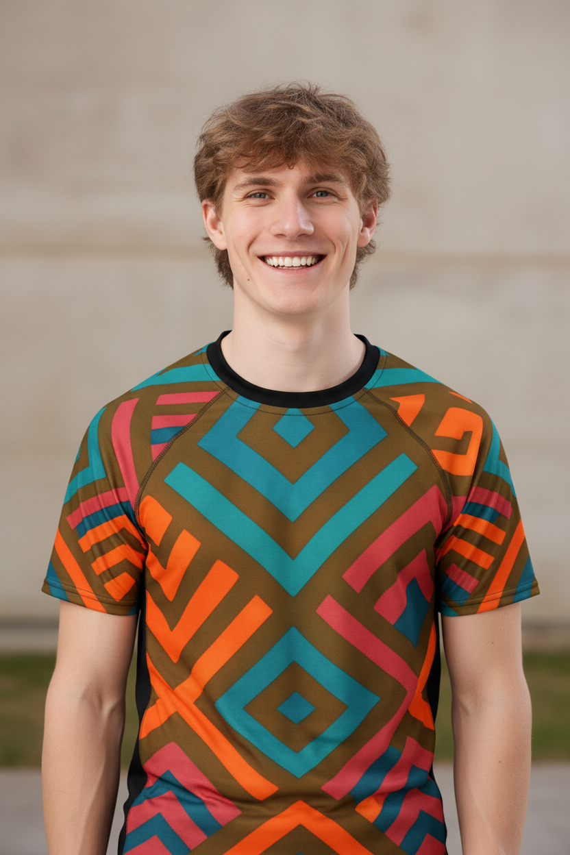 All-Over Print Men's Rash Guard | UPF 50+ Sun Protection | Quick-Dry Swimwear