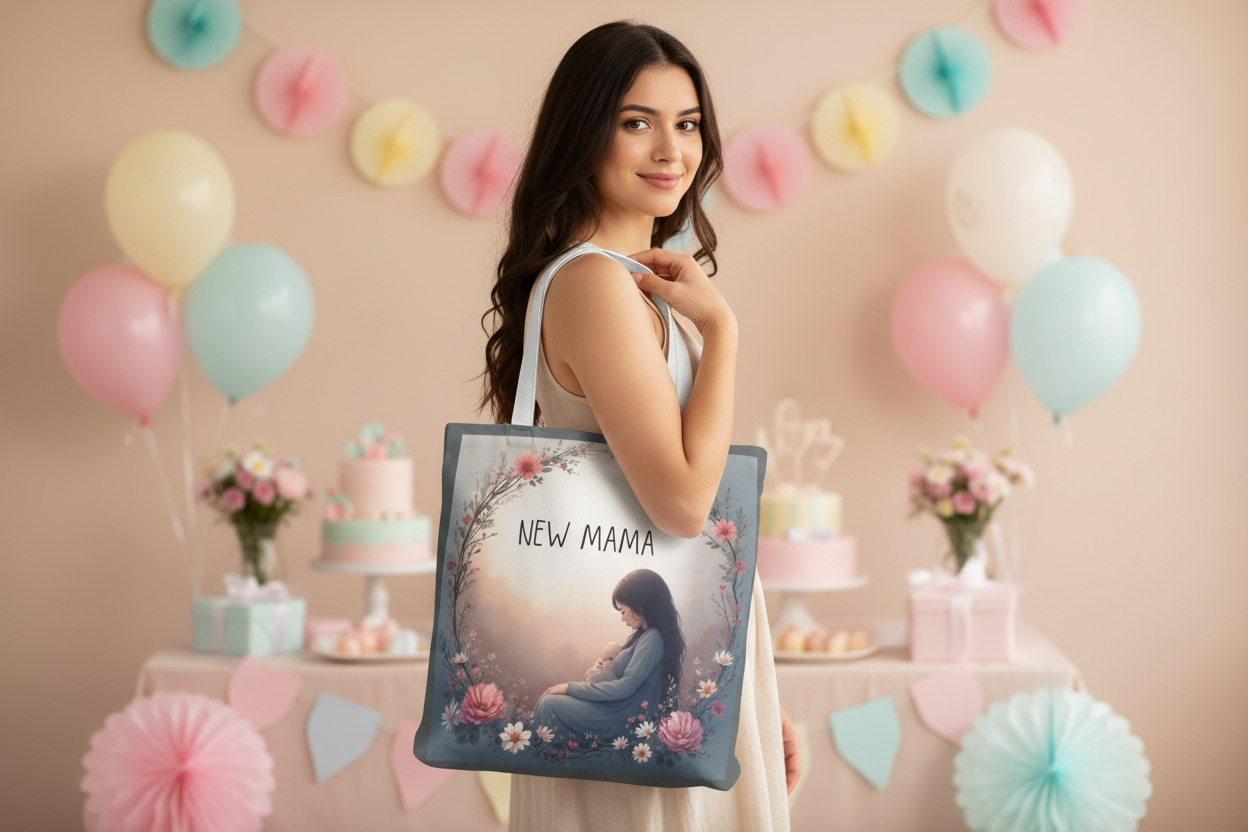 New Mama Tote Bag - Spacious Diaper Bag for New Mothers