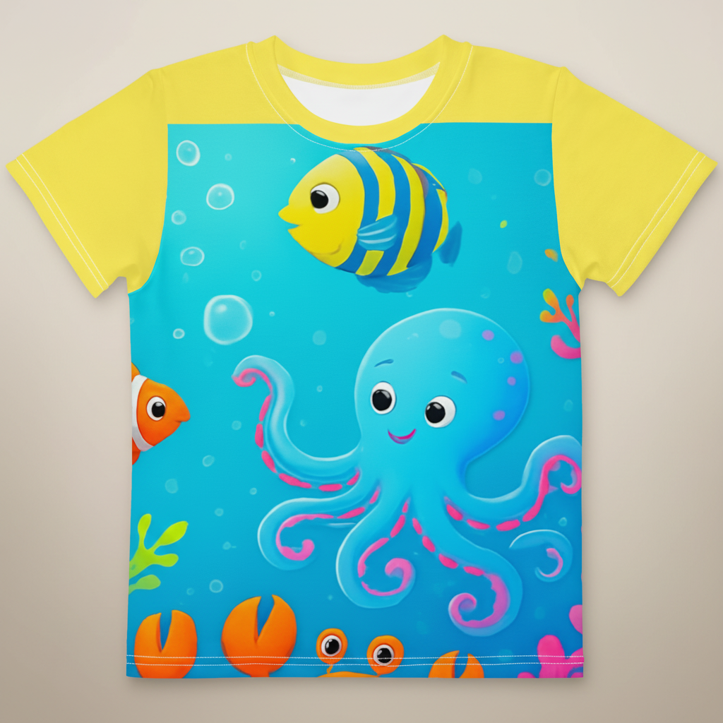 Kids Ocean T-Shirt | Cute Fish & Sea Creatures Tee | Toddler & Youth Sizes
