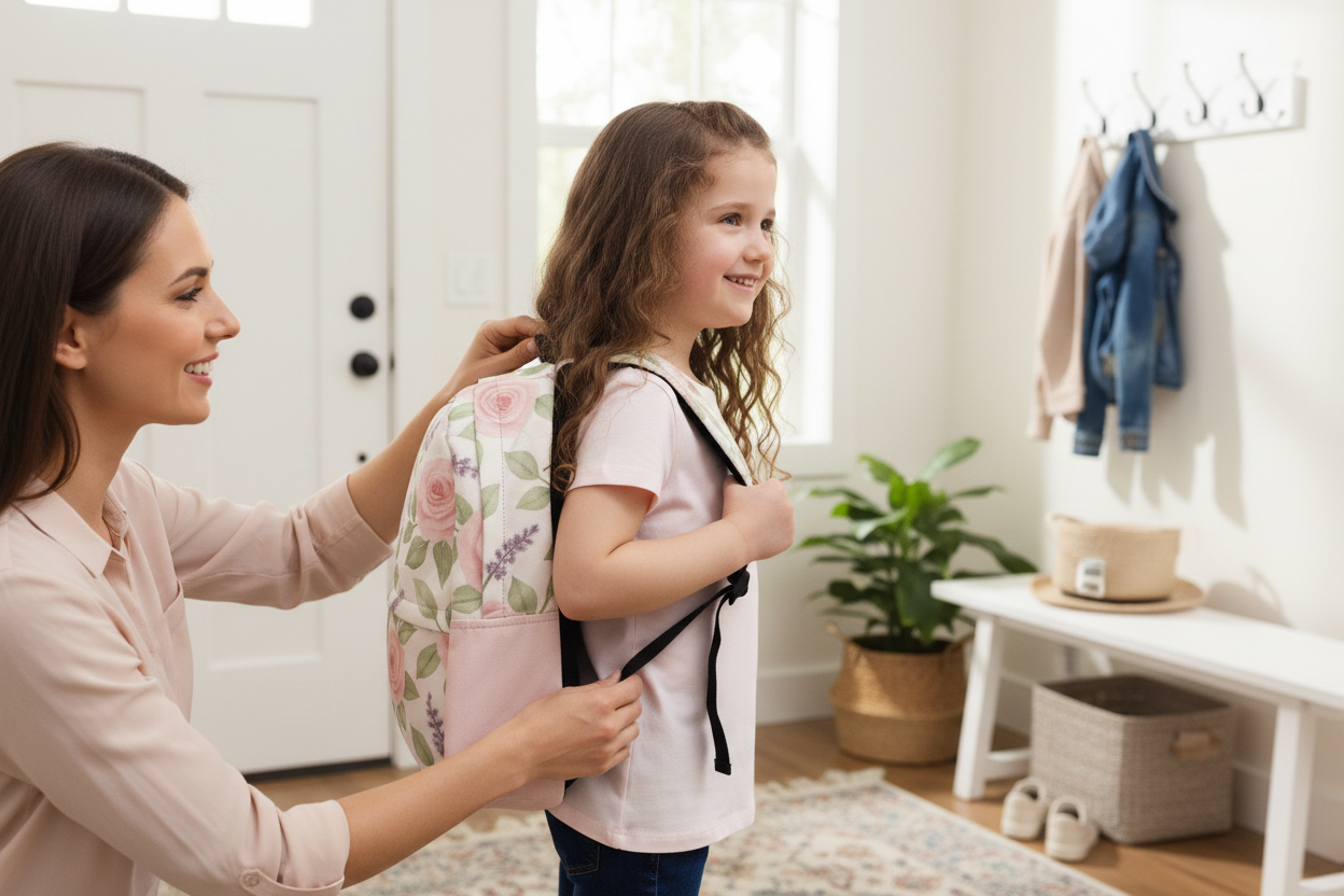 Kids Faith & Floral Backpack | Water-Resistant | Adjustable Straps & Laptop Sleeve