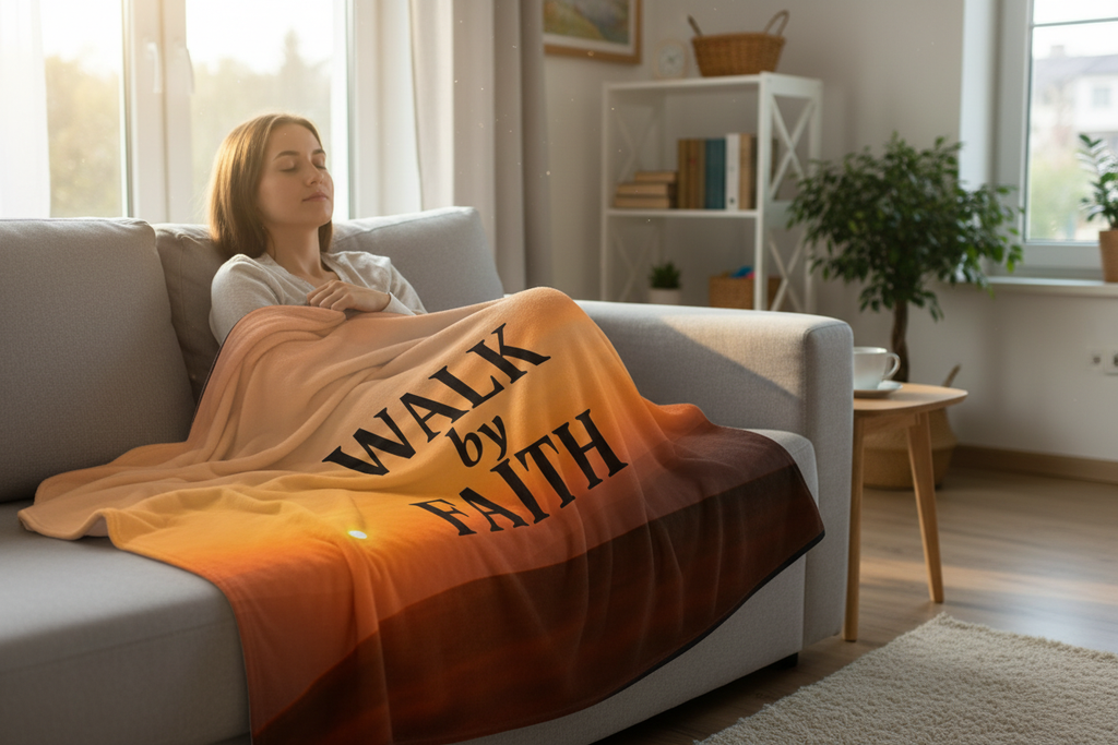 Walk by Faith Throw Blanket | Inspirational Christian Home Decor
