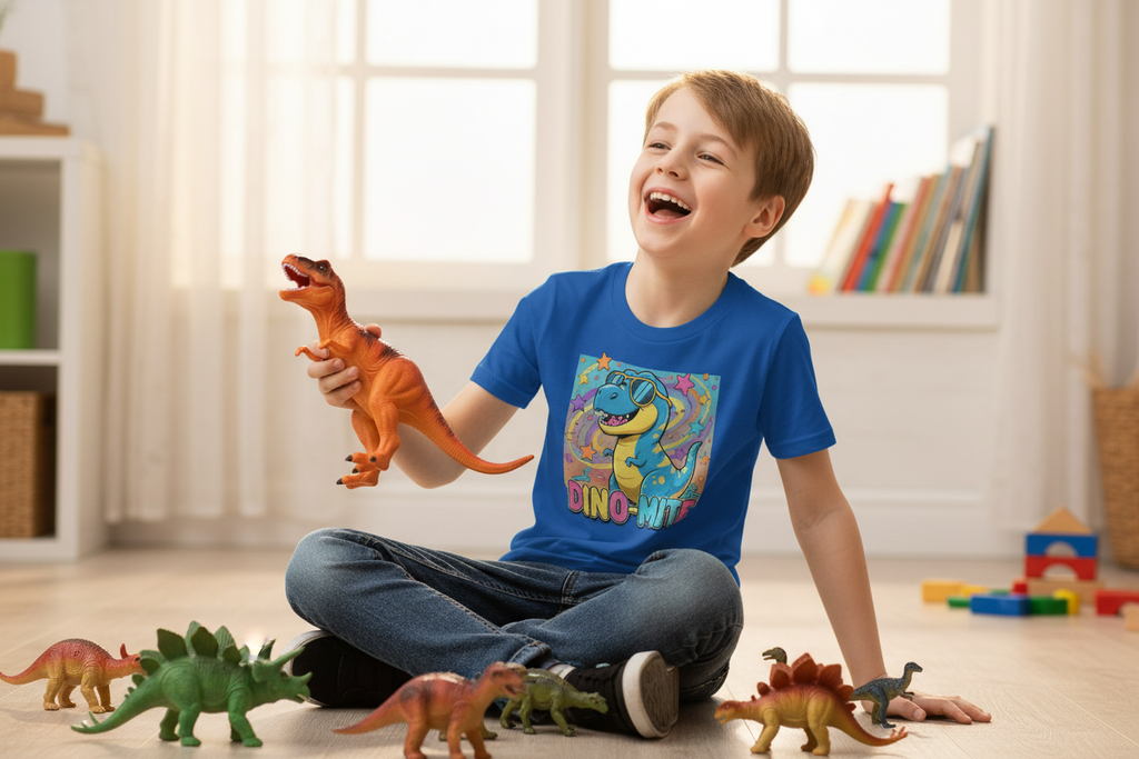 Dino-Mite Kids T-Shirt | Fun Dinosaur Youth Tee