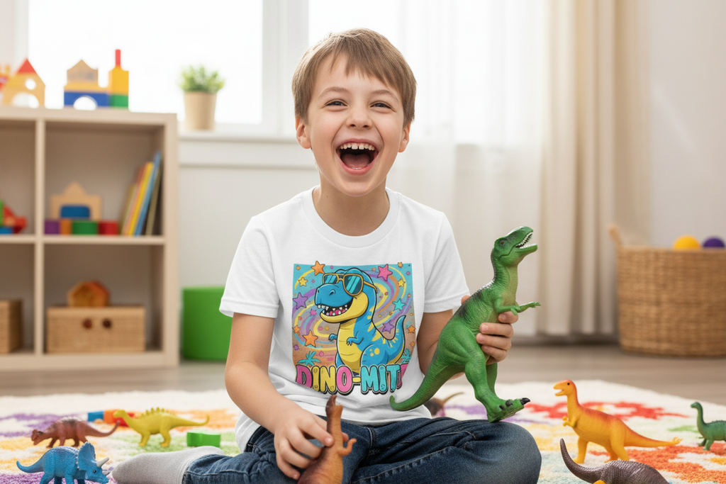 Dino-Mite Kids T-Shirt | Fun Dinosaur Youth Tee