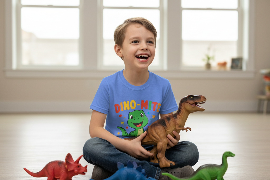 Dino-Mite Kids T-Shirt | Fun Dinosaur Youth Tee