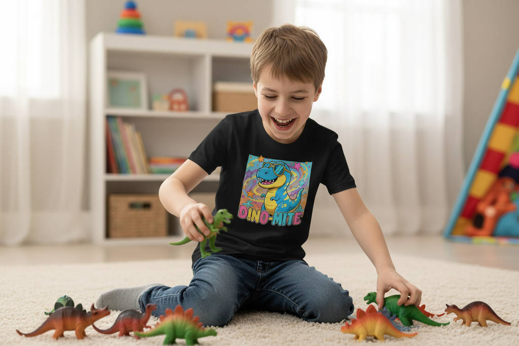 Dino-Mite Kids T-Shirt | Fun Dinosaur Youth Tee