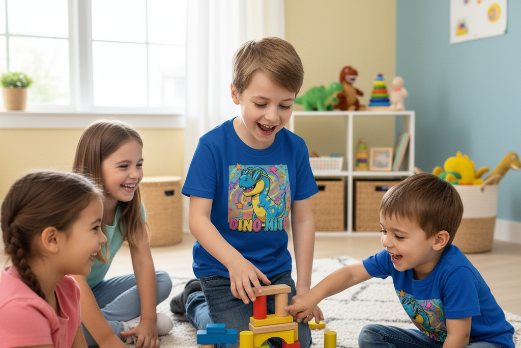 Dino-Mite Kids T-Shirt | Fun Dinosaur Youth Tee