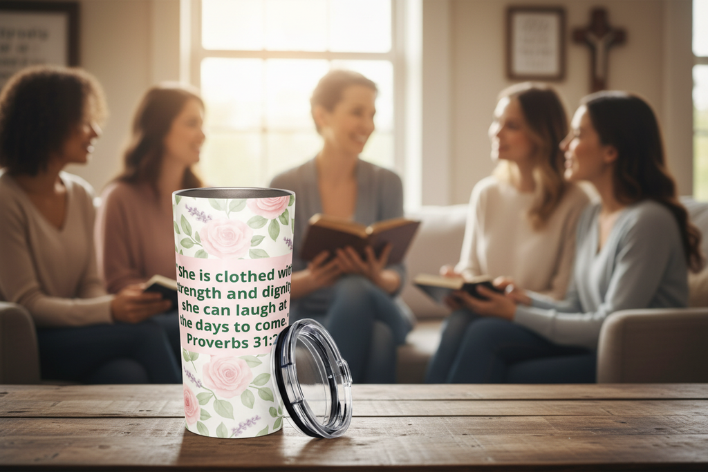 Inspirational Floral Tumbler | 20oz Stainless Steel | Double-Wall Insulated