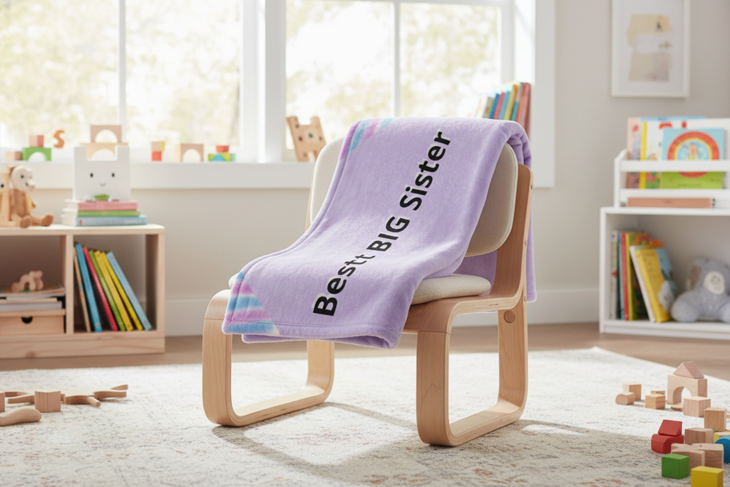 Best Big Sister Sherpa Blanket - Soft Gift for New Baby Sibling
