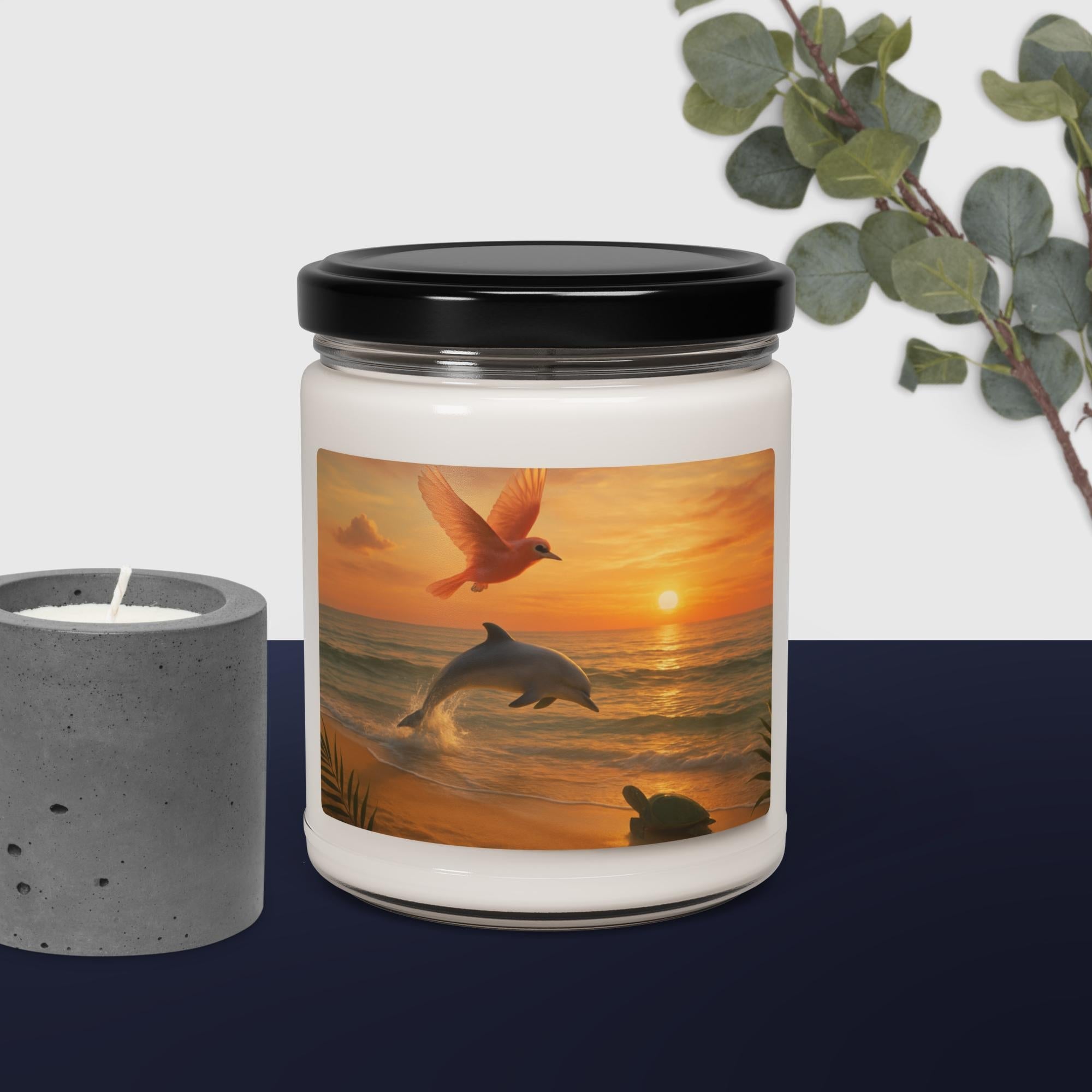 Sunset Scented Soy Candle - Warm Amber Aromatherapy Candle