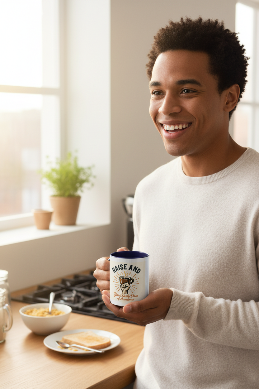 Sunshine Coffee Pour Mug Accent Coffee Mug | retro sunburst coffee design