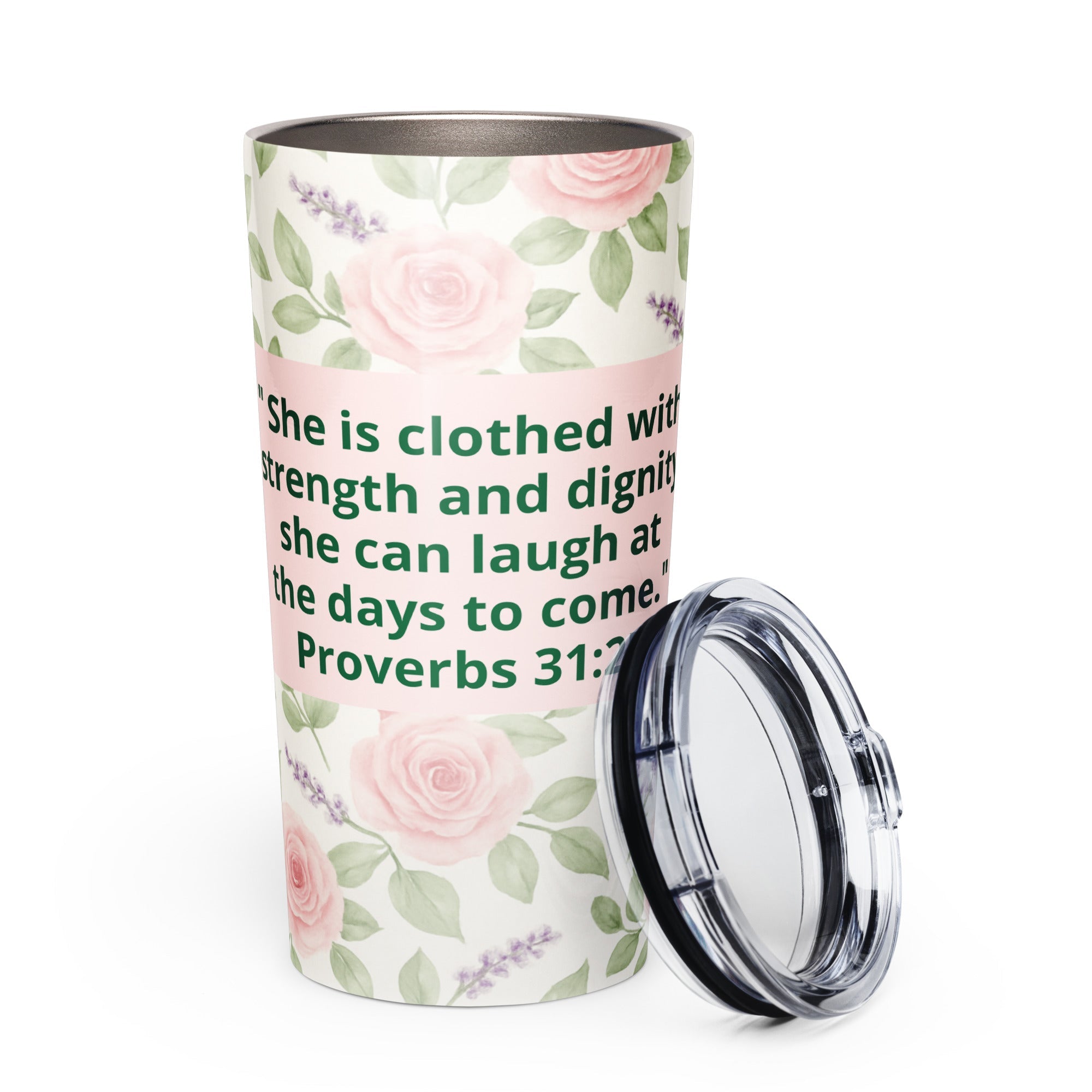 Inspirational Floral Tumbler | 20oz Stainless Steel | Double-Wall Insulated
