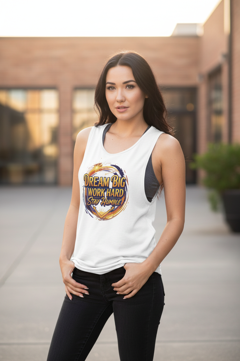 Dream Big Work Hard Stay Humble Tank Top - Women's Muscle Tank