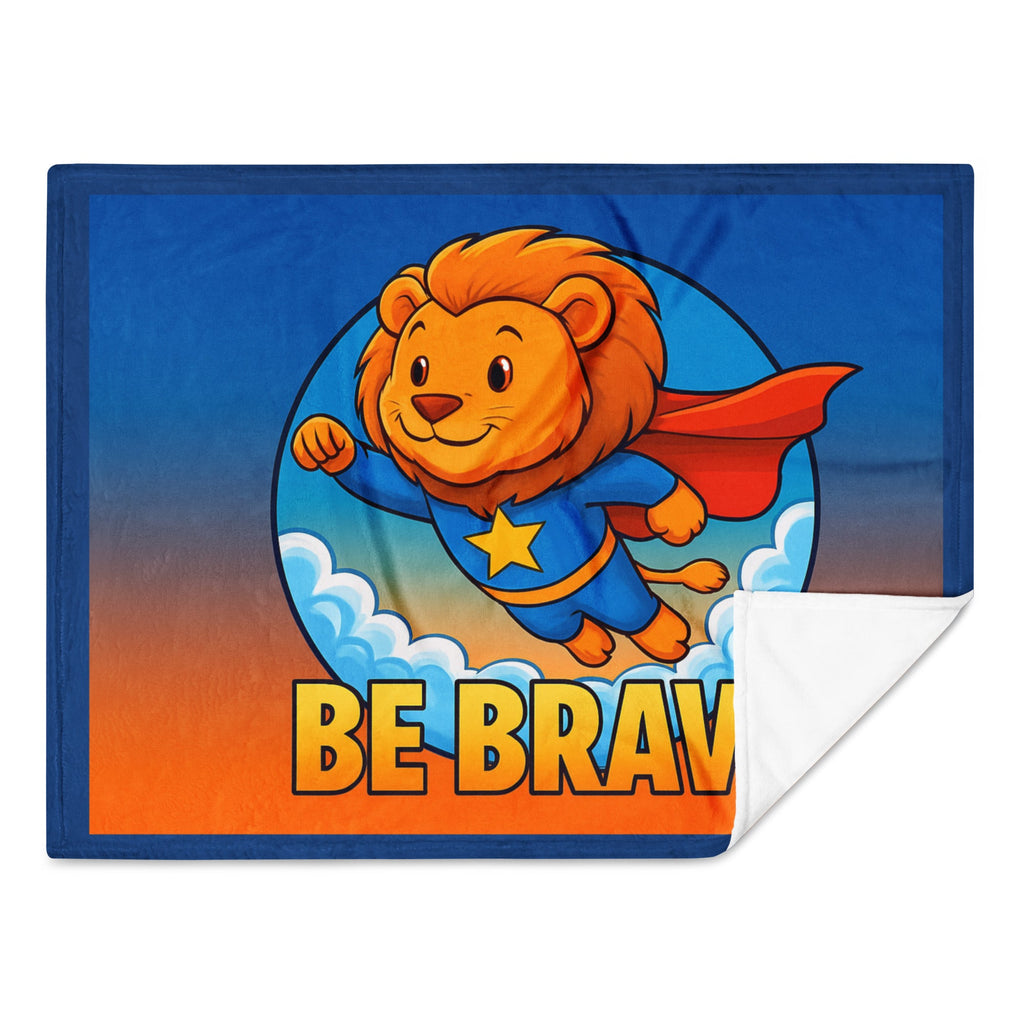 Be Brave Superhero Lion Throw Blanket | Kids Room Decor