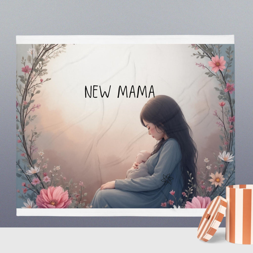 New Mama Throw Blanket - Floral Nursery Gift for New Mothers